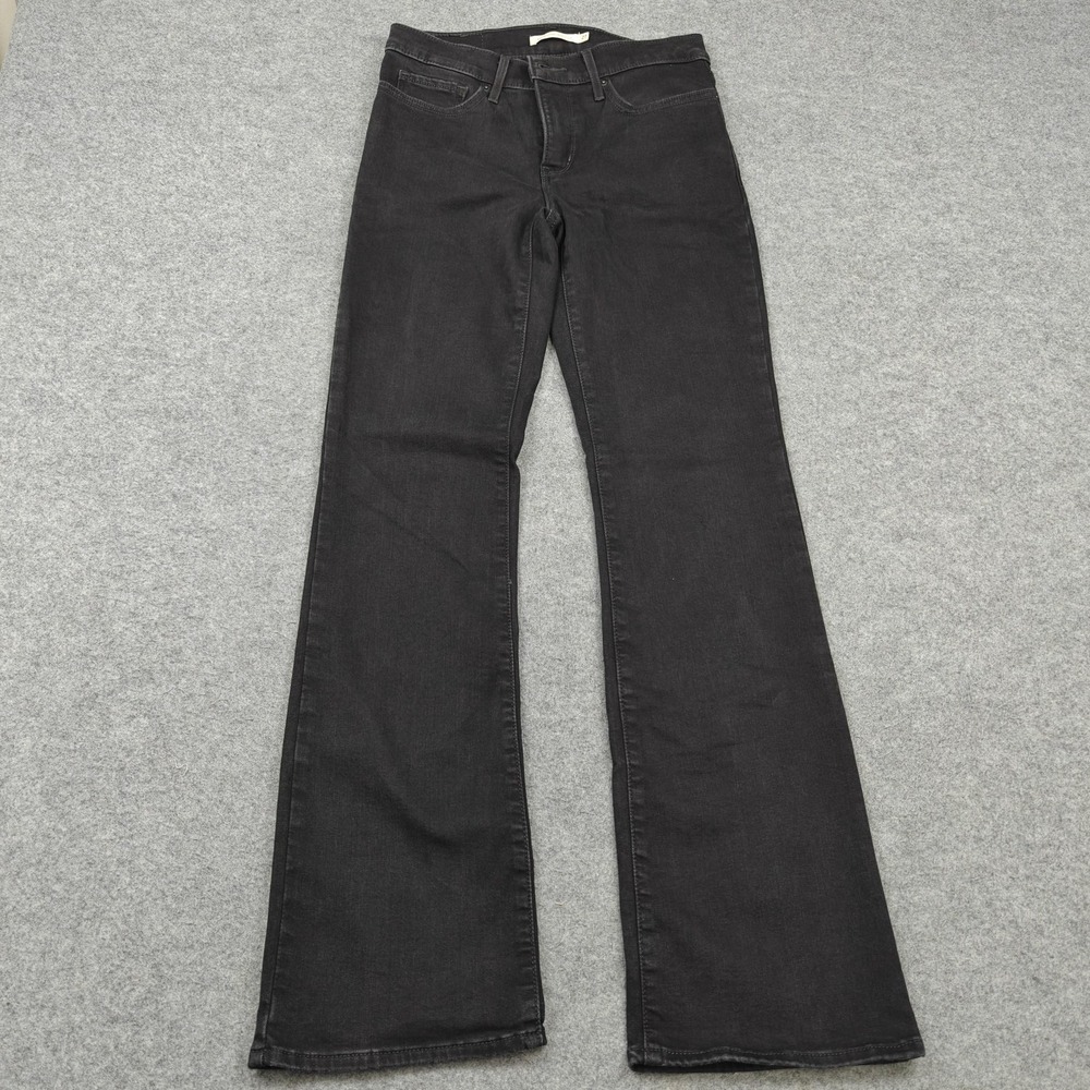 Levi's 315 Shaping Mid Rise Bootcut Jeans Womens 27 Gray Dark Wash Stretch Denim